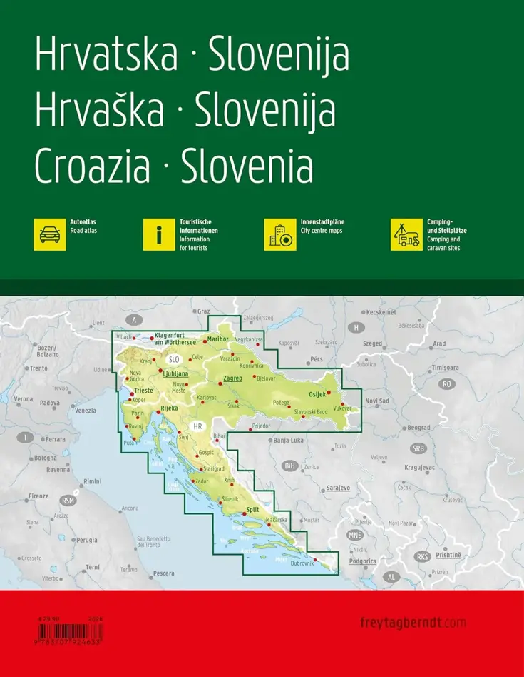 Wegenatlas Kroatië en Slovenië