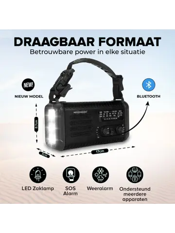 Noodradio Solar & Bluetooth 20.000 mAh Powerbank