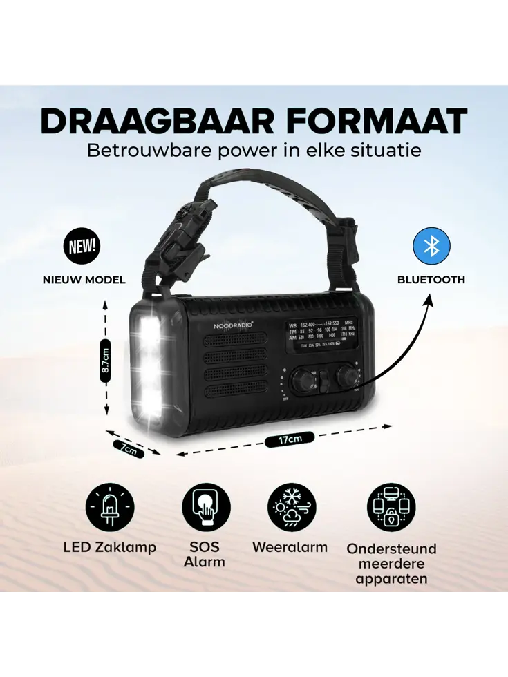 Noodradio Solar & Bluetooth 20.000 mAh Powerbank