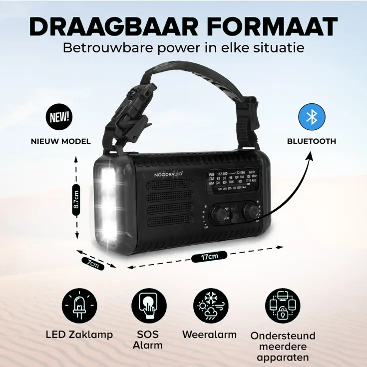 Noodradio Solar & Bluetooth 20.000 mAh Powerbank