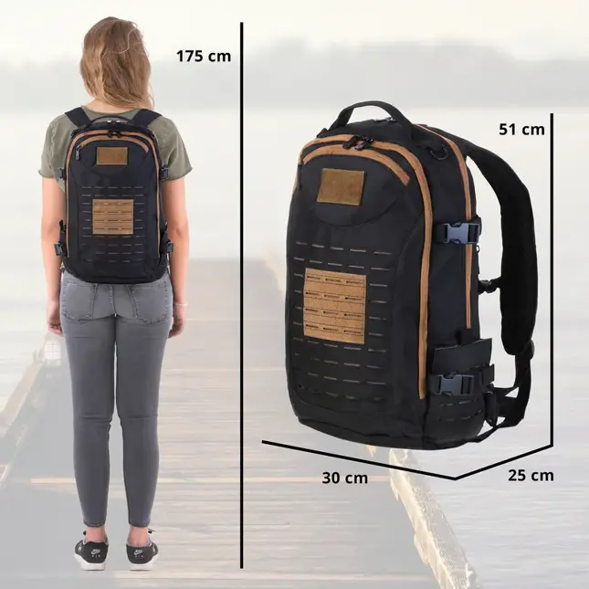 Rugtas 27L met regenhoes