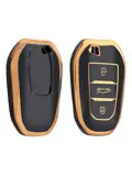 TPU Sleutelhoesje voor Peugeot goud B3