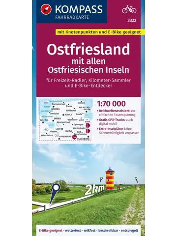 Fietskaart FK 3322 Ostfriesland