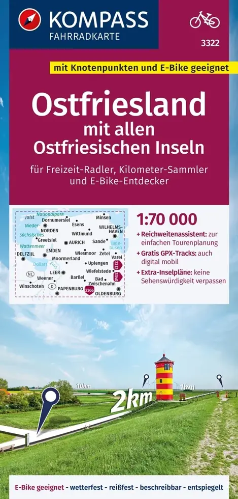 Fietskaart FK 3322 Ostfriesland
