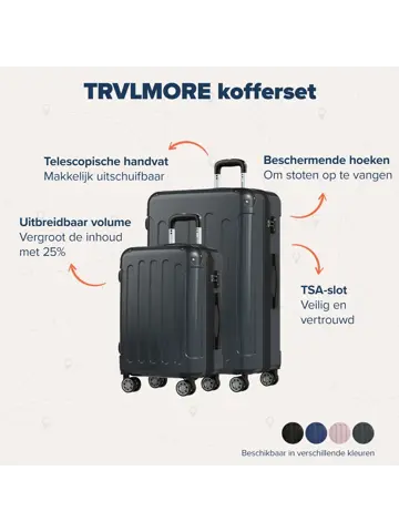 Kofferset – 2 Delig – 45L – Donkergrijs