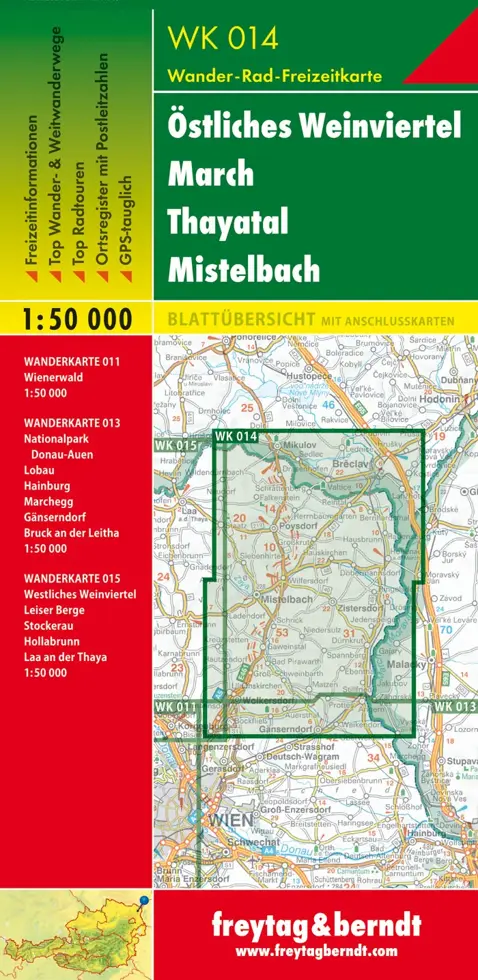 Wandelkaart WK014 Östliches Weinviertel