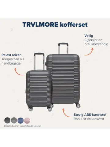 Kofferset – 2 Delig – 38L – Donkergrijs