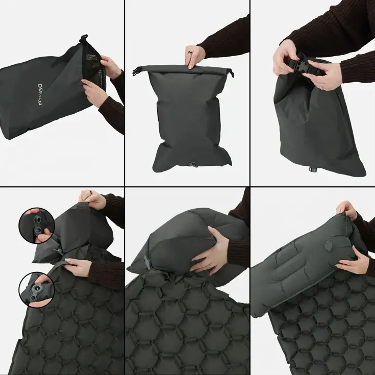 Opblaasbaar campingbed - Met draagtas - 1 persoons