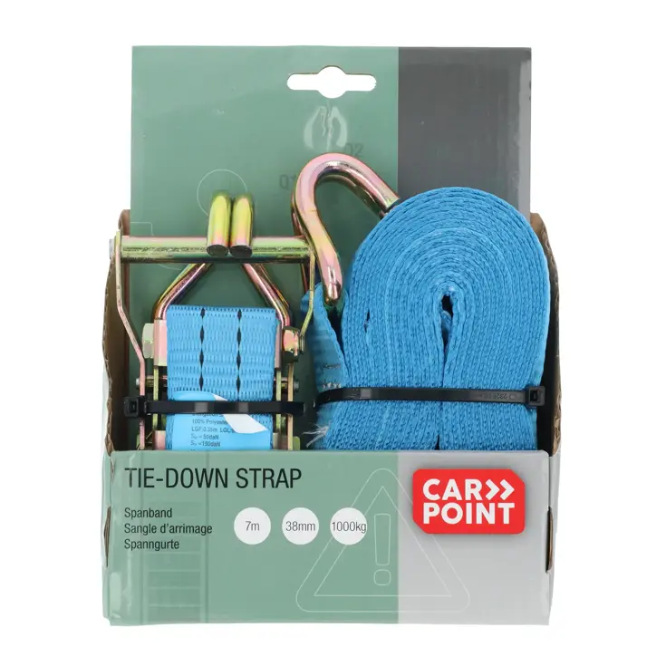 Carpoint Spanband met Ratel en Haken 7 Meter