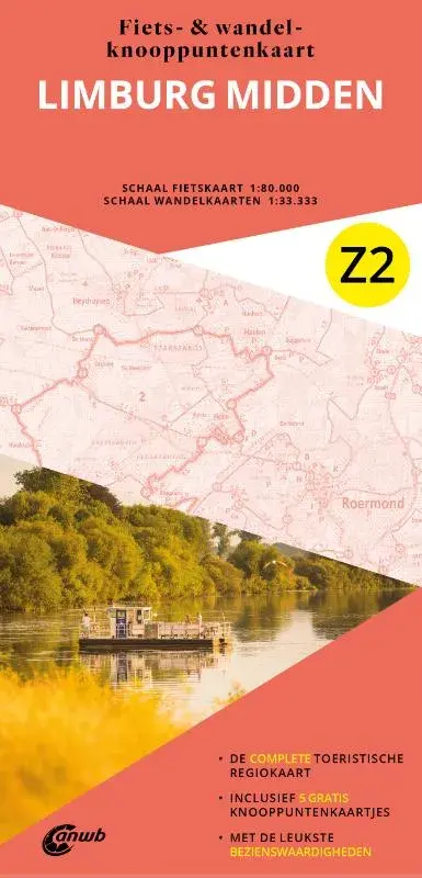 ANWB Fiets en wandelknooppuntenkaart Z2 Limburg midden
