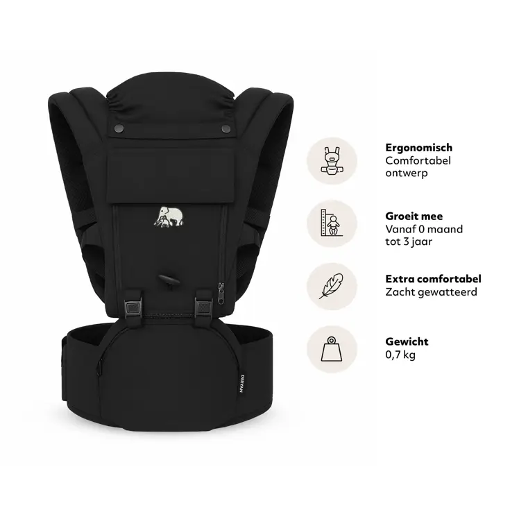 Pack Luxe draagzak + Opbergvakjes - Ergonomisch