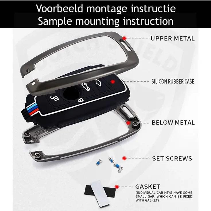 Metalen Sleutelhoesje voor Bmw grijs A4