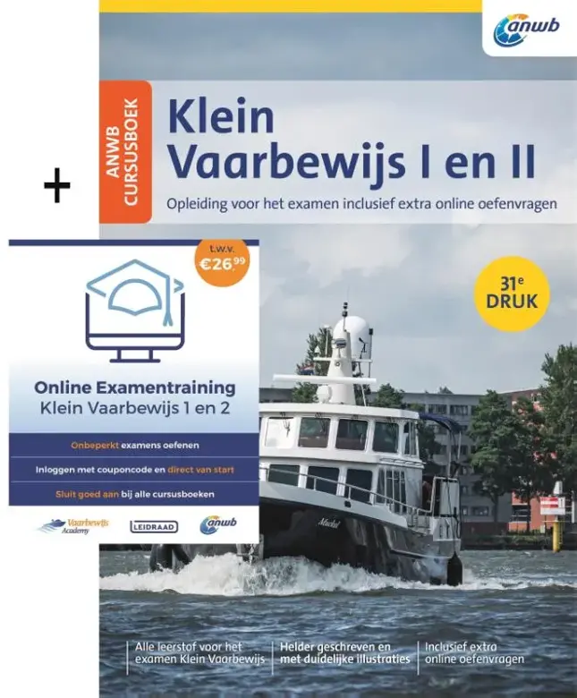 ANWB Cursusboek Klein Vaarbewijs I en II + Online Examentraining