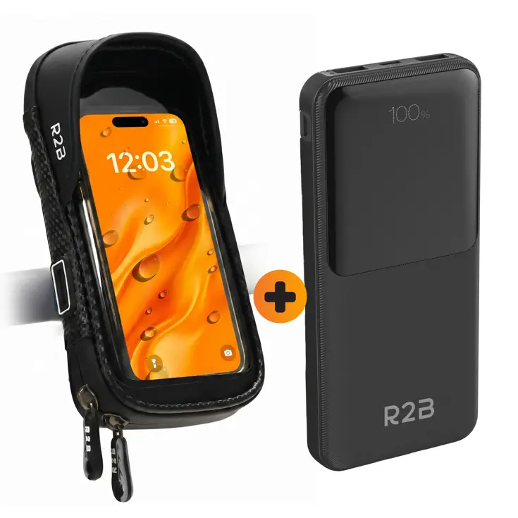 Telefoonhouder Fiets +Powerbank 10000 mAh