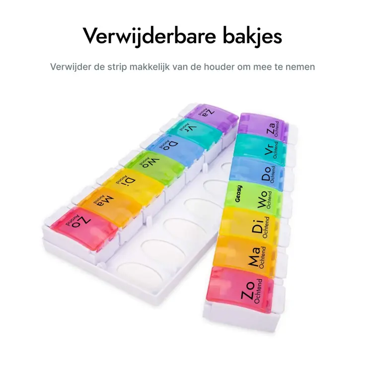 Pillendoos 7 Dagen – 2 Grote Vakken