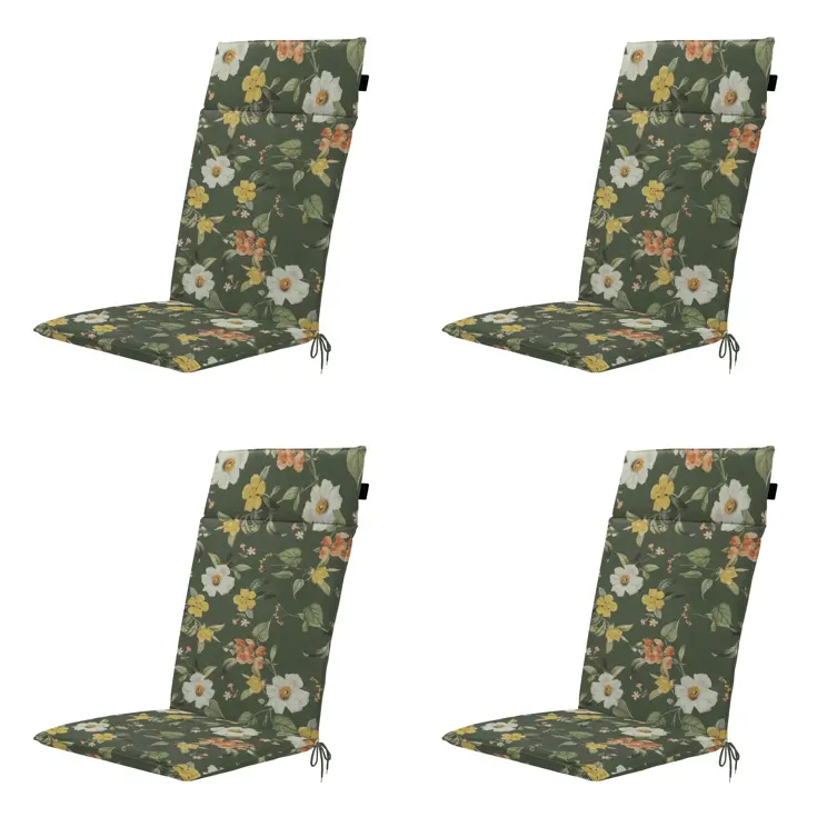 Julliete - Tuinstoelkussen Hoge Rug - Set van 4