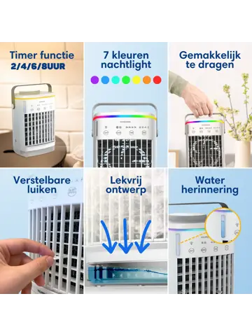 Mini Airco PRO - Tafelventilator incl Timer