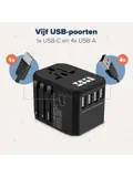 Wereldstekker Universeel – USB C/A