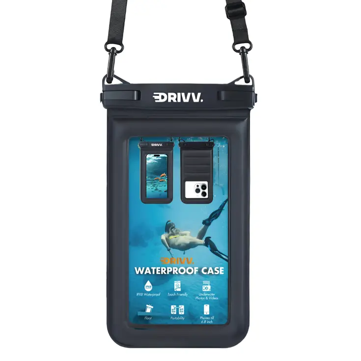 Waterdicht Telefoonhoesje - 6.8" Zwart - Drijvend