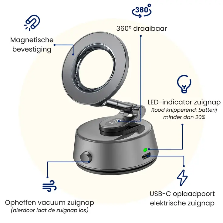 Telefoonhouder Auto - Magnetische zuignap
