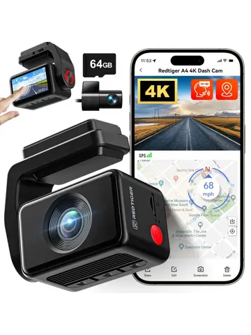A4 4K Touch Wifi GPS 2CH 64gb dashcam