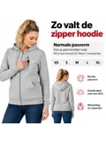 Infrarood Verwarmde Zipper Hoodie – Dames  Grijs