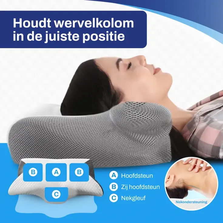 Vlinderkussen  Hoofdkussen Traagschuim Anti Snurk