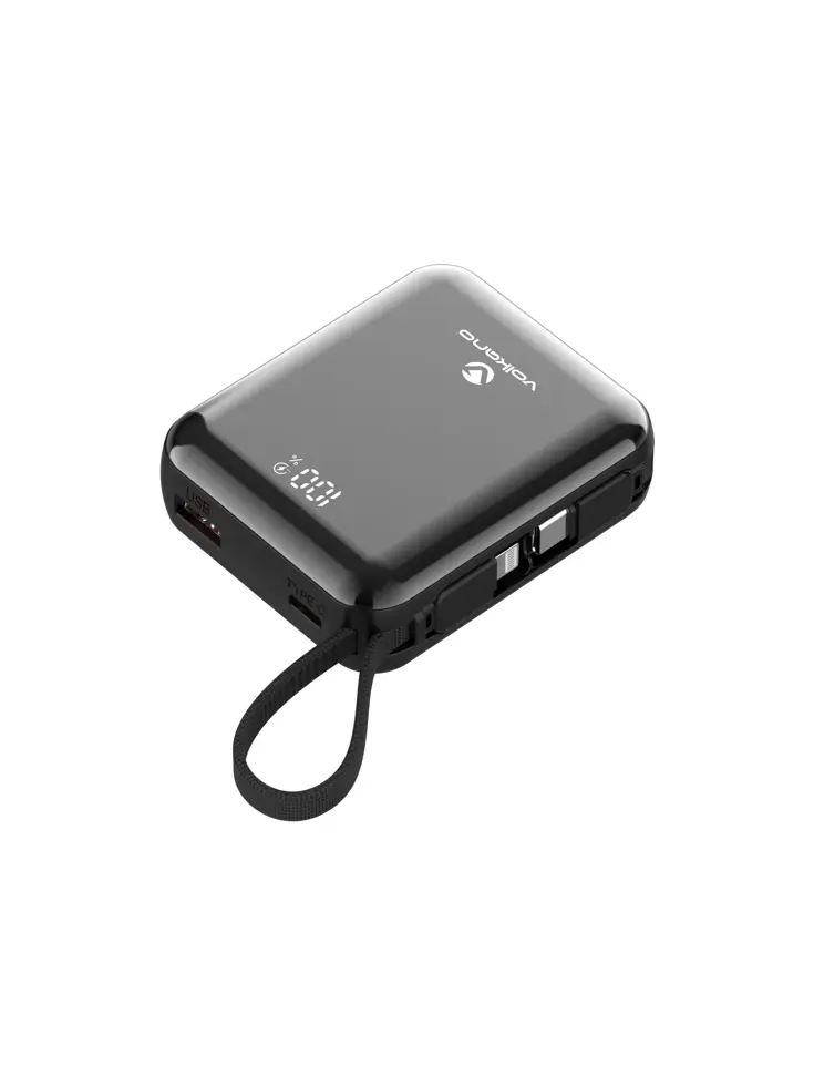 Powerbank 10.000 mAh met ingebouwde kabels