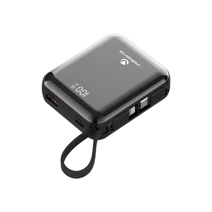 Powerbank 10.000 mAh met ingebouwde kabels