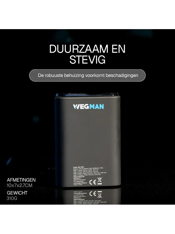 Snellader Powerbank 20000 mAh - 22.5W