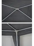 Partytent 3x3 m grijs - waterafstotend met frame