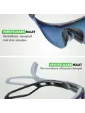 Fietsbril Sportbril UV-400 Zwart Met Blauwe Glazen