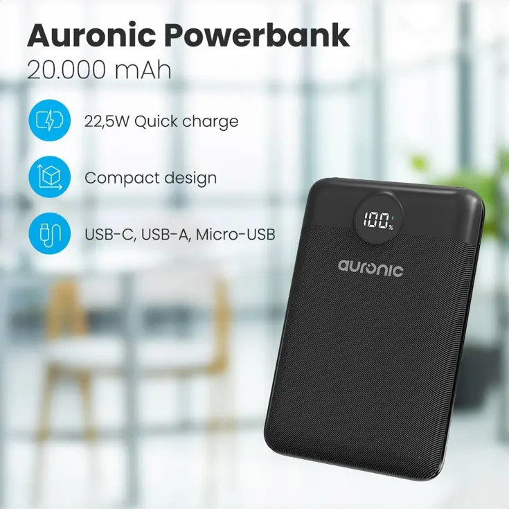 Powerbank 20.000 mAh – Snellader