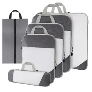Compressie Packing Cubes – 6 stuks – Grijs