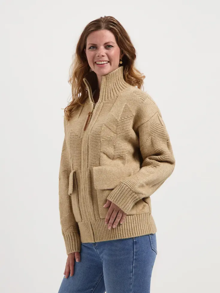 MGO Tamar Dames - Outdoorvest - Grof gebreid