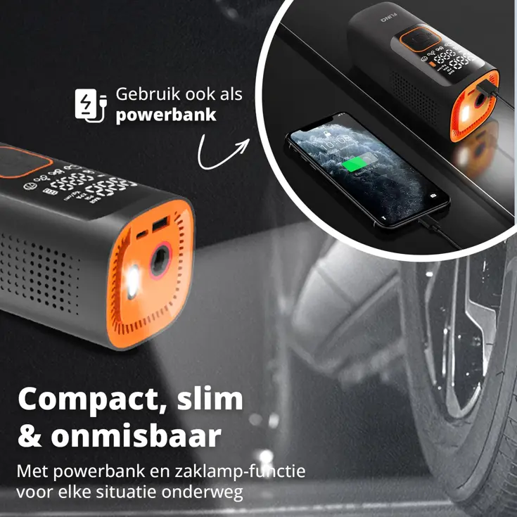 Draagbare Luchtcompressor - Zwart/Oranje