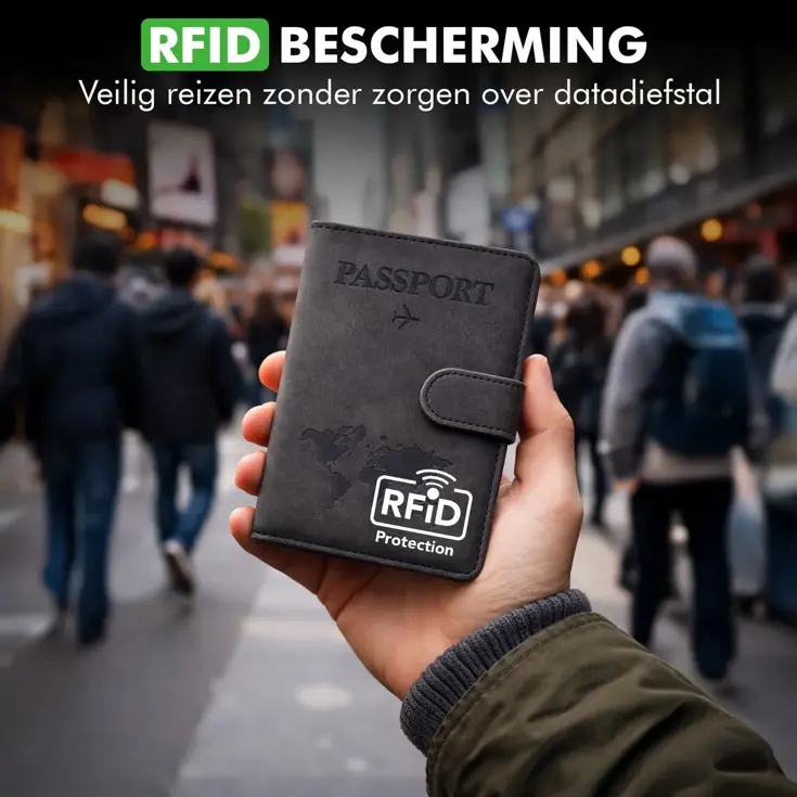 Paspoorthoesje RFID Travel Wallet Zwart