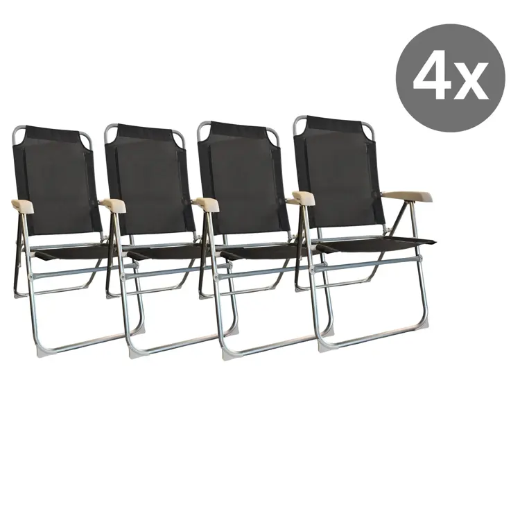 Campingstoelen 4x - Verstelbaar -