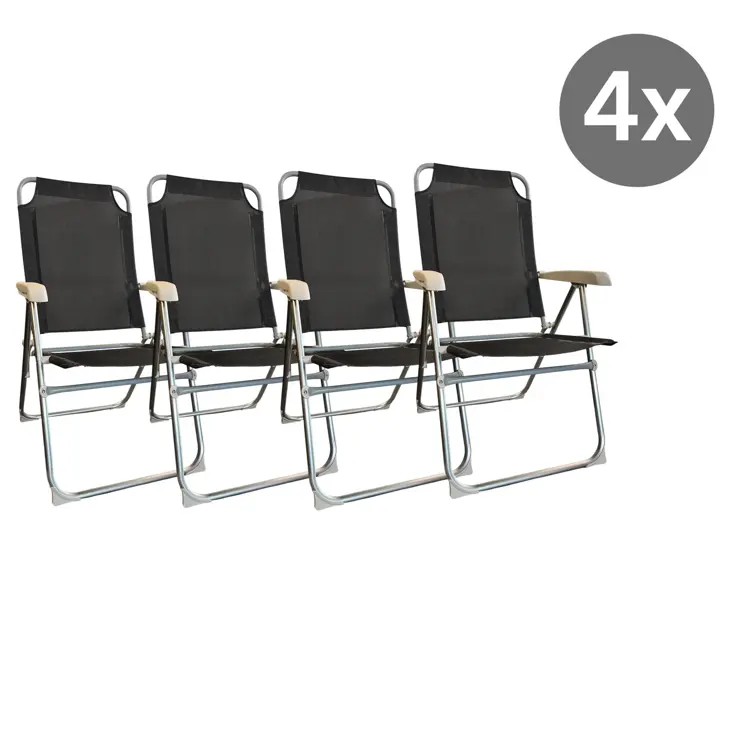 Campingstoelen 4x - Verstelbaar -
