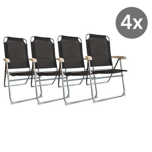 Campingstoelen 4x - Verstelbaar -