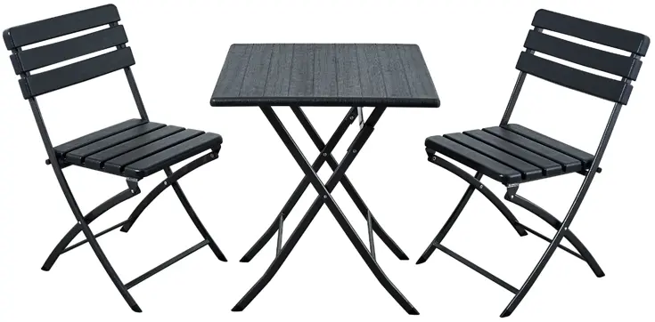 Bistrotafel 62x62cm - zwart - houtlook