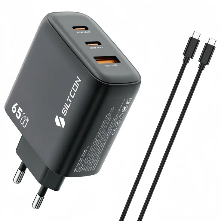 Snellader - 65W - 2x USB-C + USB-A