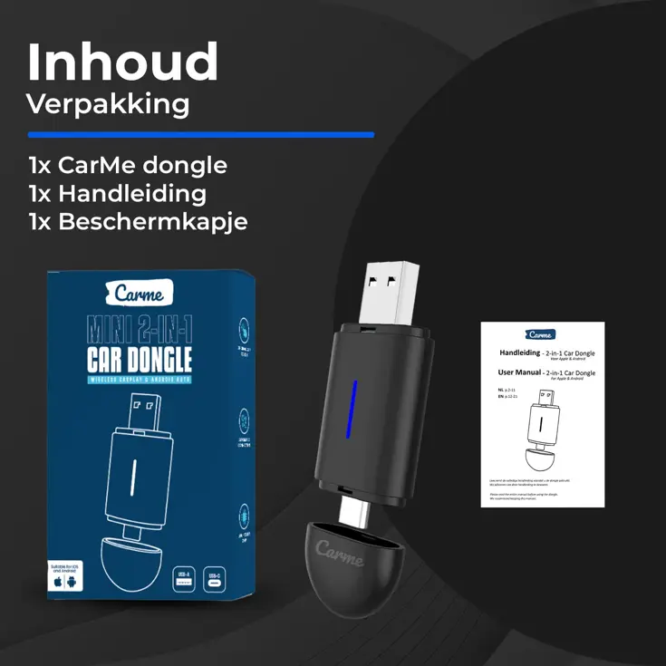 Mini 2-in-1 CarPlay & Android Auto Dongle