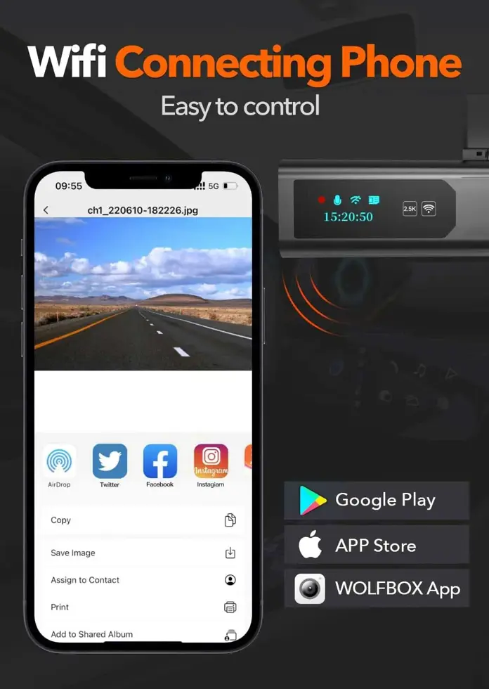i03 2K Wifi dashcam