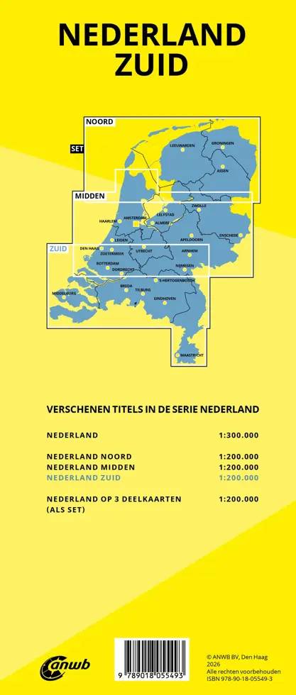 ANWB Wegenkaart Nederland Zuid
