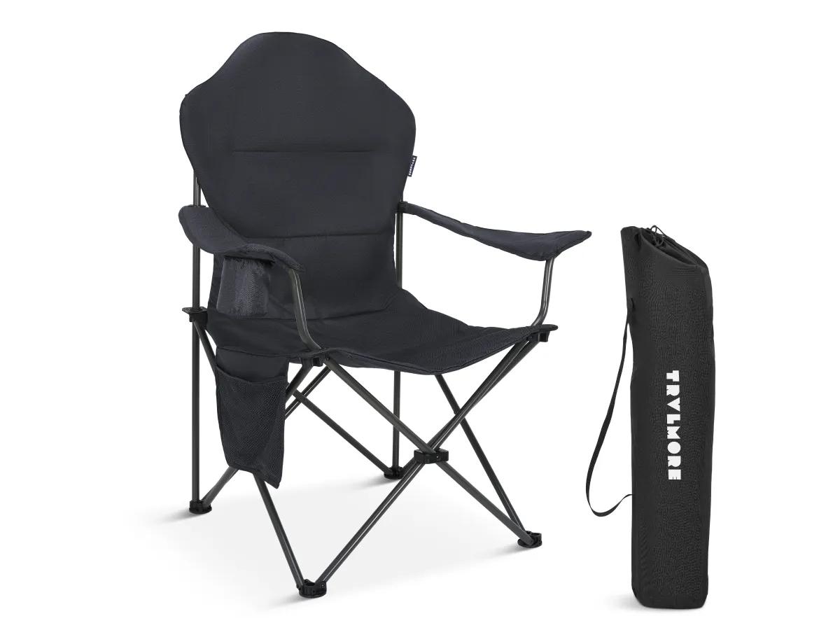 Sportneer Campingstoel, opvouwbare klapstoel: klapstoel, camping tot 160 kg, 3 verstelbare hoeken, campingstoel, visstoel met rugleuning, hoofdsteun en draagtas, vouwstoel, camping outdoor, blauw
