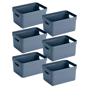 Sigma home - Opbergbox - 13L blauw - 6-delig