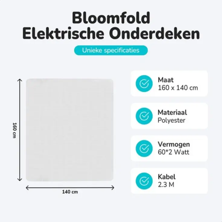 Elektrische Onderdeken 160x140cm