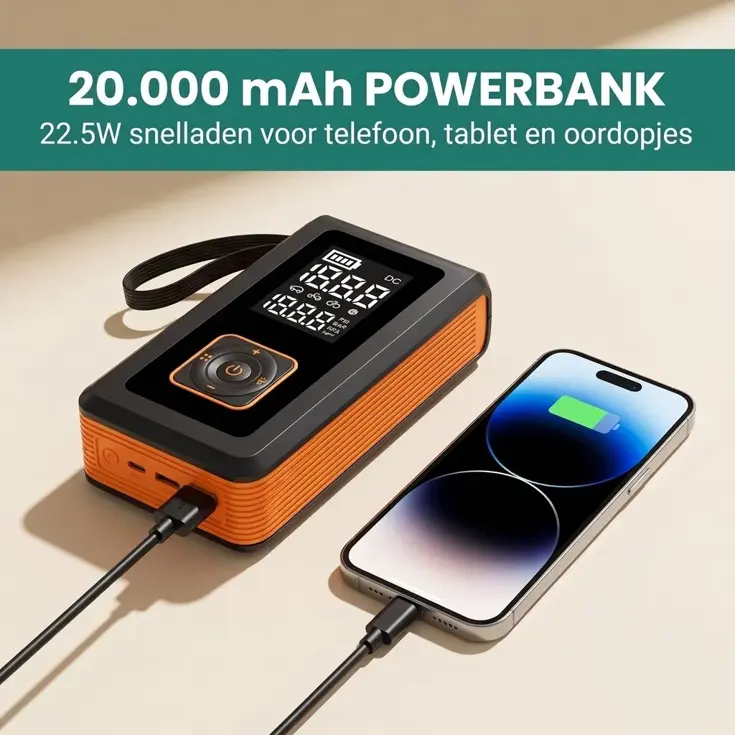 5 in 1 Jumpstarter en Compressor