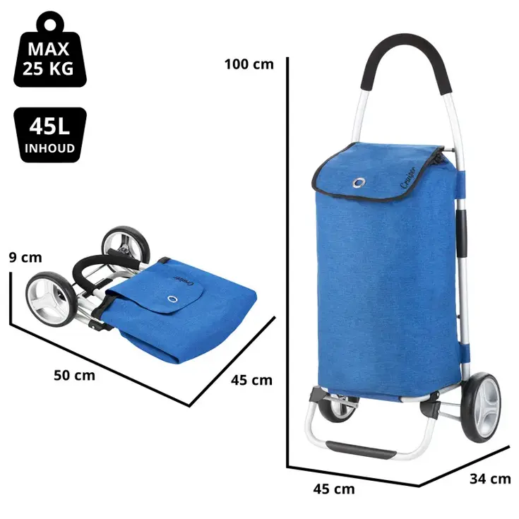 Foldable Boodschappenwagen 45 liter